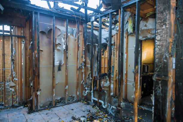 Professional Fire Damage Restoration technician working in Berrien Springs, MI